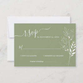 Wildblume Foliage Wedding RSVP Card Karte