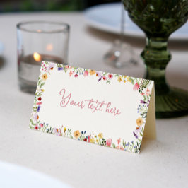 Wildblume Food Zelt Platzkarte
