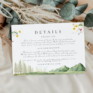 Wildblume Forest Mountain - Hochzeiten Details Begleitkarte