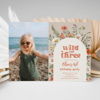 Wildblume Foto Dritter Geburtstag Einladung