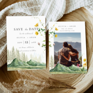 Wildblume Foto flach Save the Date Karte