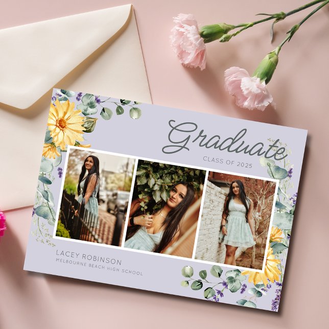 Wildblume Foto Girl High School Graduation Party Einladung (Wildflower Photo Girl High School Graduation Party Invitation)