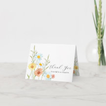 Wildblume Foto Hochzeit Dankeschön Karten