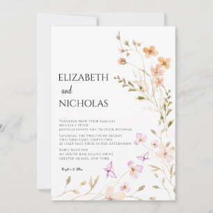 Wildblume Foto Lässig Hochzeit Einladung