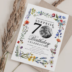 Wildblume Foto ÜBERRASCHEN 70. Geburtstag Einladung