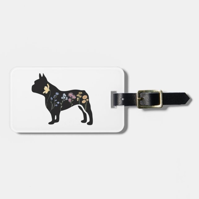 Wildblume French Bulldog Gepäckanhänger (Vorderseite horizontal)