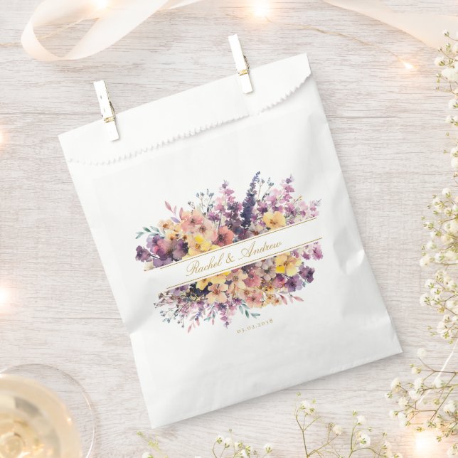 Wildblume, frisch, Handschrift, Hochzeit Geschenktütchen (Ausgeschnitten)