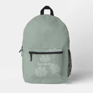 Wildblume "Frosty Sage Green Urban Grunge" Bedruckter Rucksack