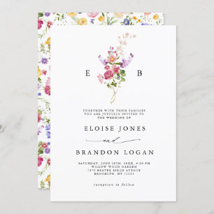 Wildblume Fruchtsaison Meadogarten Hochzeit I Einladung