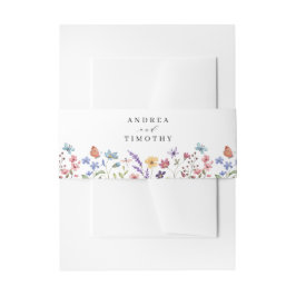 Wildblume Frühjahr Blumenhochzeit Einladungsbanderole