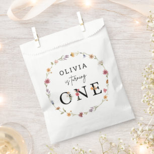 Wildblume Frühjahr Floral 1. Geburtstag Party Geschenktütchen