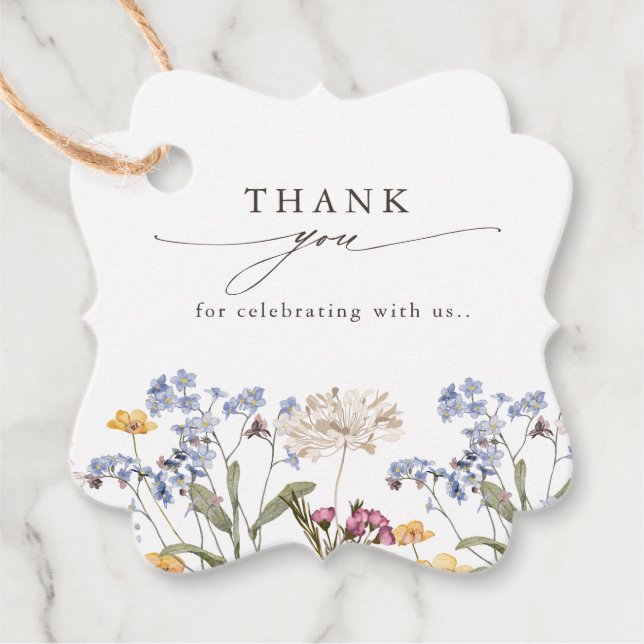 Wildblume Frühjahr Geschenkanhänger (Vorderseite)