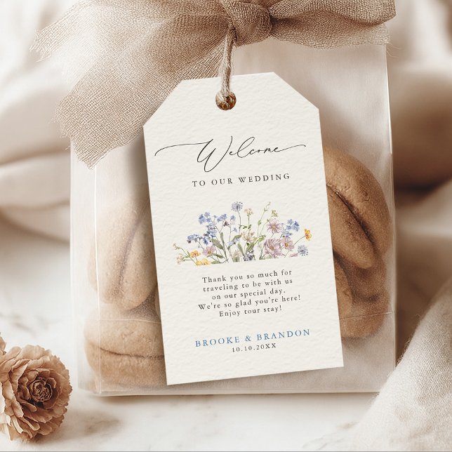 Wildblume Frühjahr Geschenkanhänger (Colorful Spring Wildflower Meadow Garden Wedding Gift Tags)