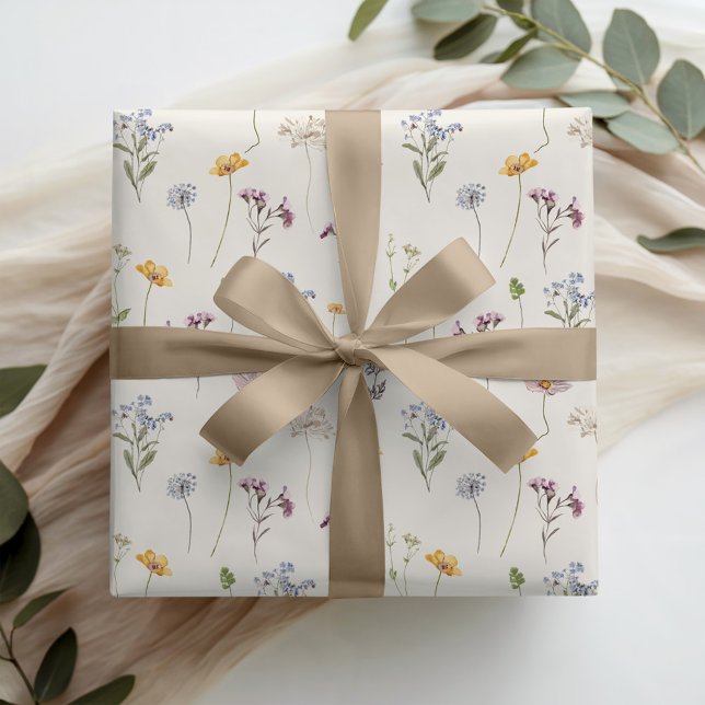 Wildblume Frühjahr Geschenkpapier (Colorful Spring Wildflower Meadow Garden Wedding Wrapping Paper)