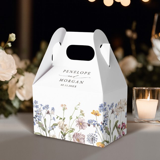 Wildblume Frühjahr Geschenkschachtel (Colorful Spring Wildflower Meadow Garden Wedding Favor Boxes)