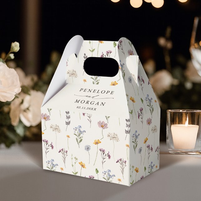 Wildblume Frühjahr Geschenkschachtel (Colorful Spring Wildflower Meadow Garden Wedding Favor Boxes)