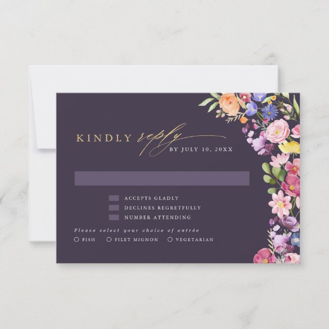 Wildblume Frühjahr RSVP Karte (Vorderseite)