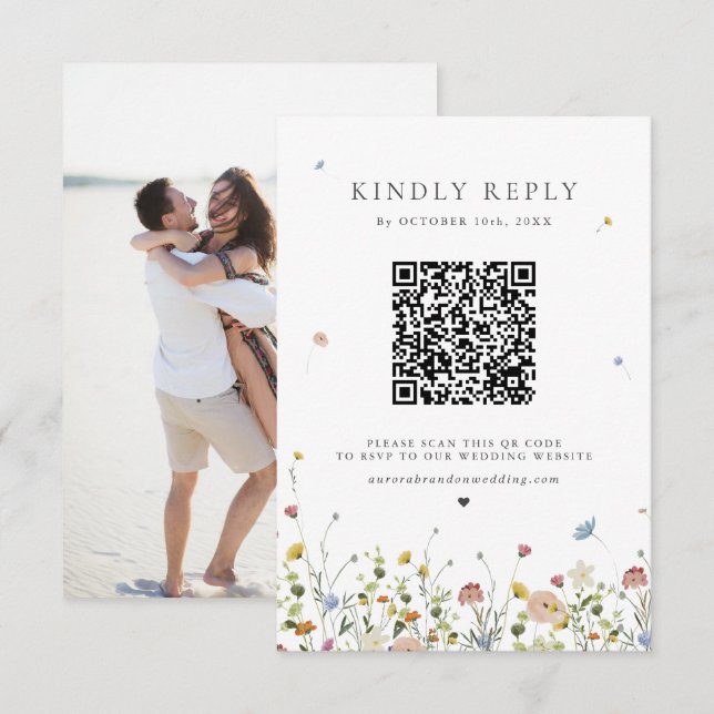 Wildblume Frühjahr RSVP Karte (Vorne/Hinten)