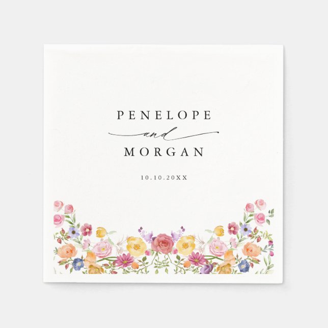 Wildblume Frühjahr Serviette (Vorderseite)