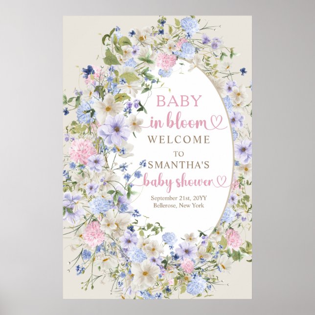 Wildblume Frühling Farbenfrohe Gastfreundschaft Poster (Vorne)