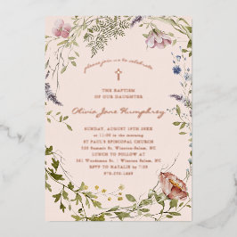 Wildblume Frühling Sommerblumentaufen Folieneinladung