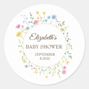 Wildblume für Aquarellbilder Runder Aufkleber