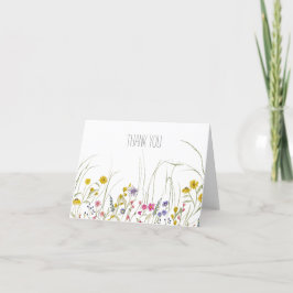 Wildblume für Aquarellfarben dank Karte - Unbedach