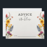 Wildblume für Hochzeitsratgeber für gepresste Blum Hinweiskarte<br><div class="desc">Frag deinen Hochzeitsgästen,  Ratschläge für die Neuvermählten zu teilen. Passen Sie einfach Ihren Namen an.</div>