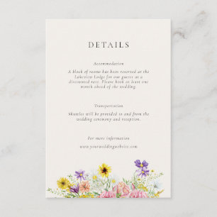 Wildblume für Wasserfarben - Details zur Hochzeit Begleitkarte