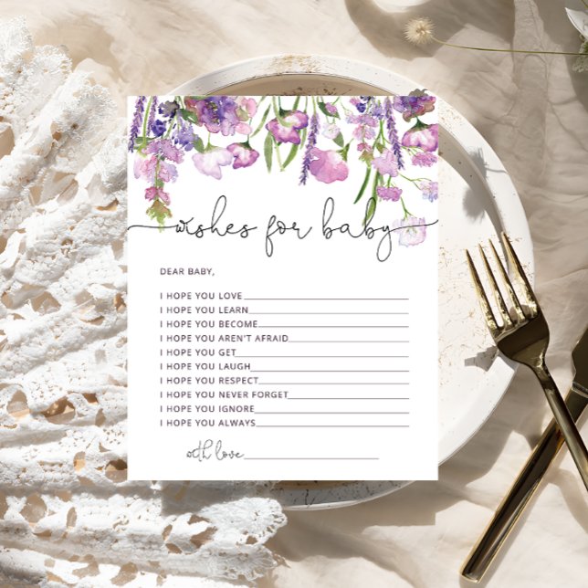 Wildblume für Wasserfarben wünscht eine Babykarte (Von Creator hochgeladen)