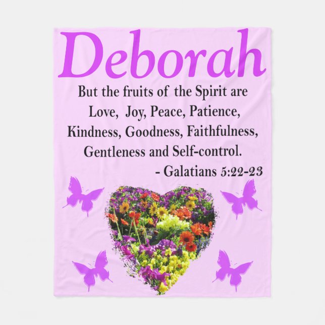 WILDBLUME GALATIANS 5 PERSONALISIERTE FLOECE BLANK FLEECEDECKE (Vorderseite)