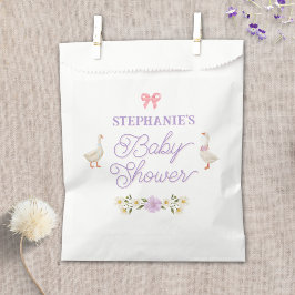 Wildblume Gänse Watercolor Babydusche Geschenktütchen