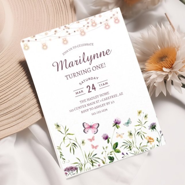 Wildblume Garden 1. Geburtstag Einladung (Von Creator hochgeladen)