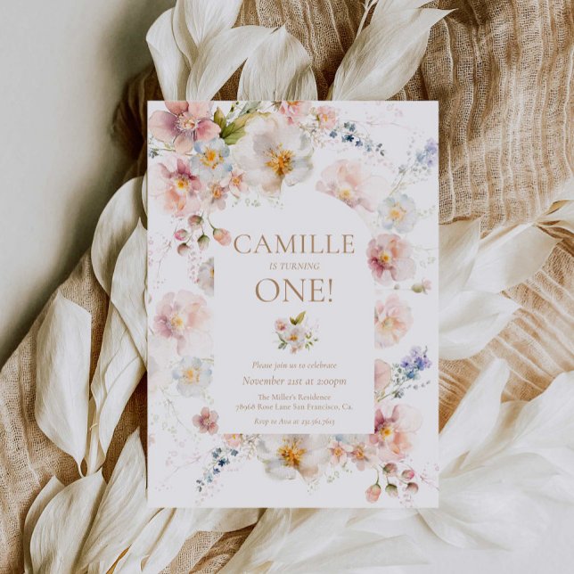 Wildblume Garden 1. Geburtstag Einladung (Von Creator hochgeladen)
