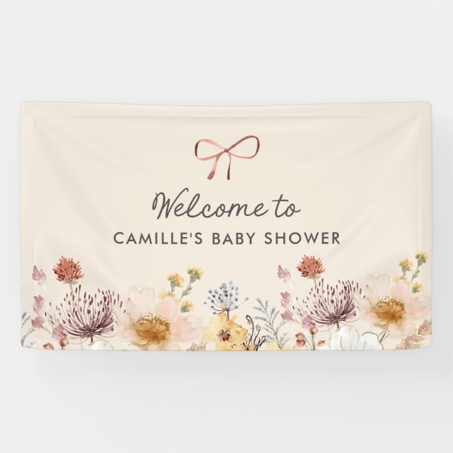Wildblume Garden Baby Duschbanner Banner (Horizontal)
