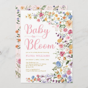 Wildblume Garden Baby in Bloom Baby Girl Dusche I Einladung