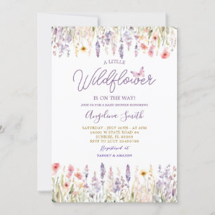 Wildblume Garden Bloral ist auf dem Weg Babydusche Einladung