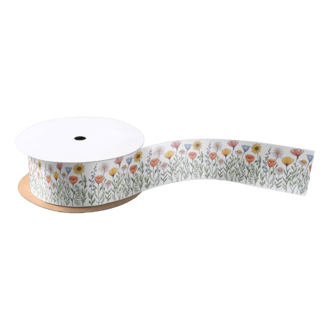Wildblume Garden Blumenstrauß Blume Blume Muster Satinband (Spule)