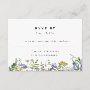 Wildblume Garden Boho Wedding RSVP Card Begleitkarte
