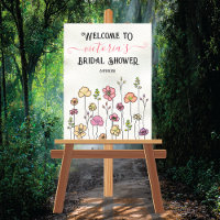 Wildblume Garden Brautparty Begrüßungszeichen