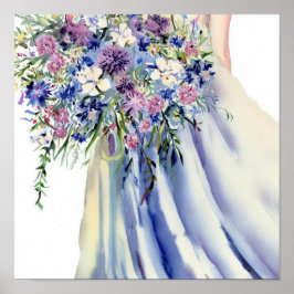 Wildblume Garden, Bridal Cascading Bouquet 1, Poster