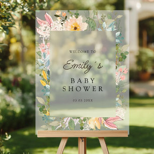 Wildblume Garden Charm Baby Dusche Empfang Acrylschild