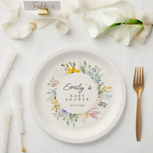 Wildblume Garden Charm Babyparty Pappteller
