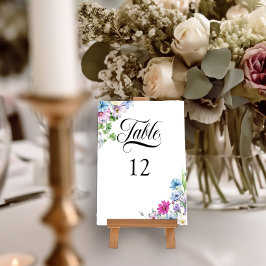 Wildblume Garden Elegante Hochzeit Tischnummer