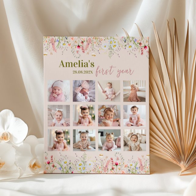 Wildblume Garden Erstes Jahr Foto Meilenstein Poster (Von Creator hochgeladen)