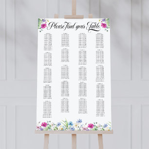 Wildblume Garden Flexible Table Seating Chart Poster