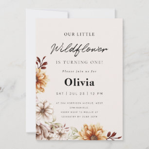 Wildblume Garden Floral Erster Geburtstag Einladung