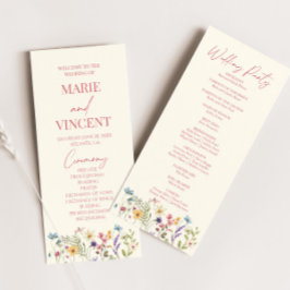 Wildblume Garden Floral Wilde Blume Hochzeit Programm