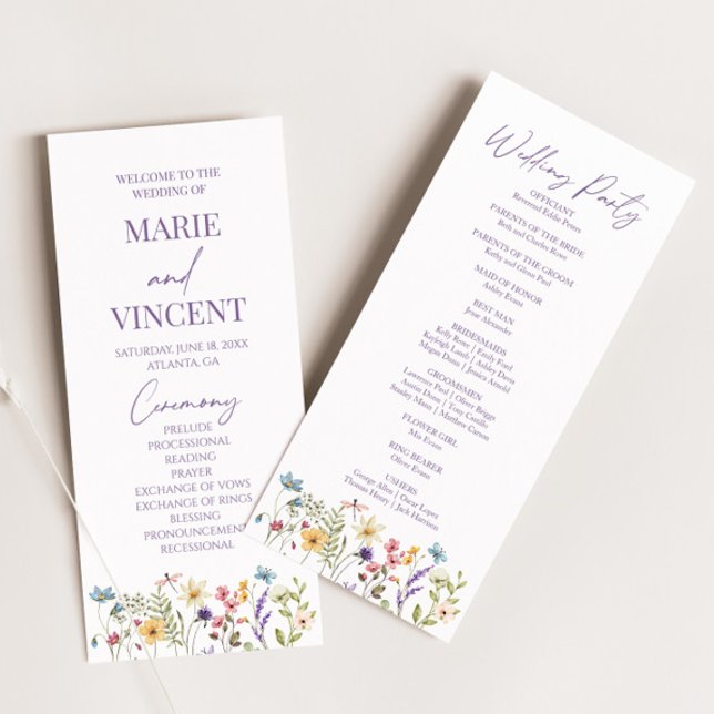 Wildblume Garden Floral Wilde Blume Hochzeit Programm (Von Creator hochgeladen)