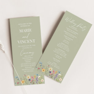 Wildblume Garden Floral Wilde Blume Hochzeit Programm